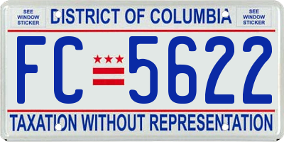 DC license plate FC5622