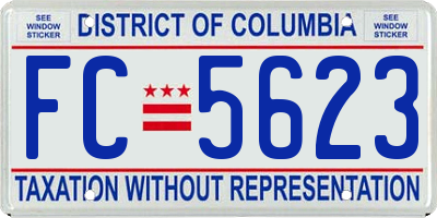 DC license plate FC5623