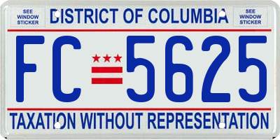 DC license plate FC5625