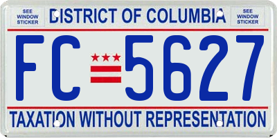 DC license plate FC5627