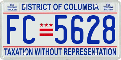 DC license plate FC5628