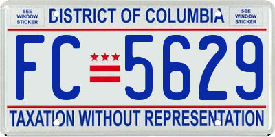 DC license plate FC5629