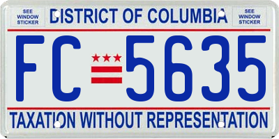 DC license plate FC5635