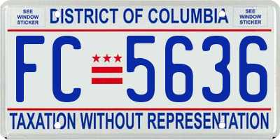 DC license plate FC5636