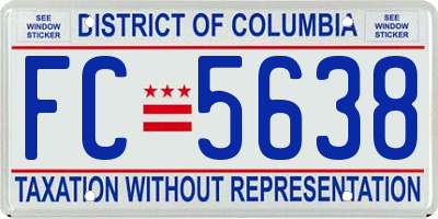 DC license plate FC5638