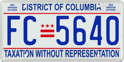 DC license plate FC5640