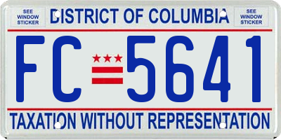 DC license plate FC5641