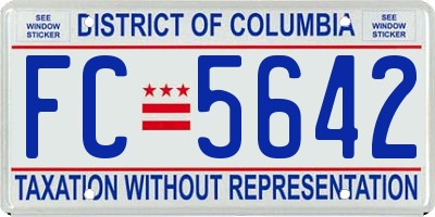 DC license plate FC5642