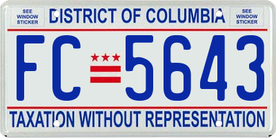 DC license plate FC5643