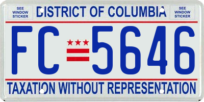 DC license plate FC5646