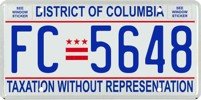 DC license plate FC5648