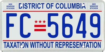 DC license plate FC5649