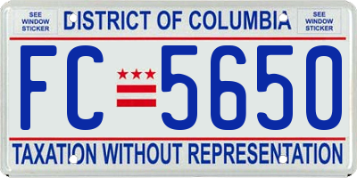 DC license plate FC5650