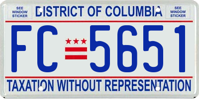 DC license plate FC5651