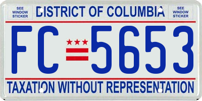 DC license plate FC5653