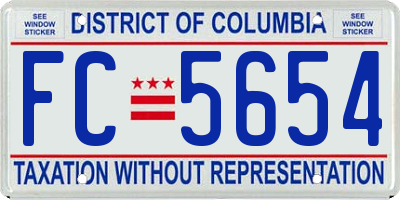 DC license plate FC5654