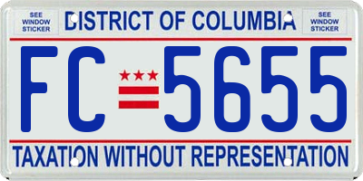 DC license plate FC5655