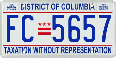 DC license plate FC5657