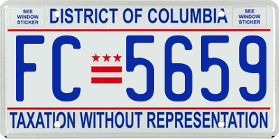 DC license plate FC5659