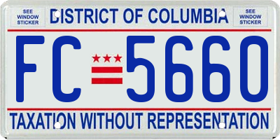 DC license plate FC5660