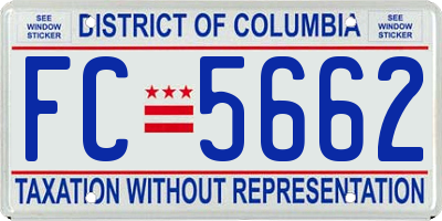 DC license plate FC5662