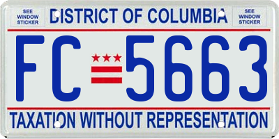 DC license plate FC5663