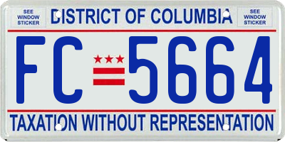 DC license plate FC5664