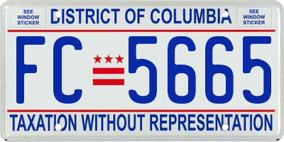 DC license plate FC5665