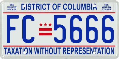 DC license plate FC5666