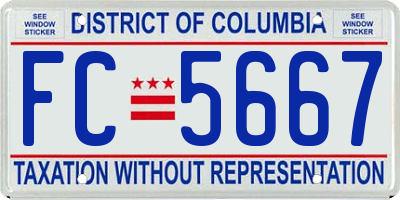 DC license plate FC5667