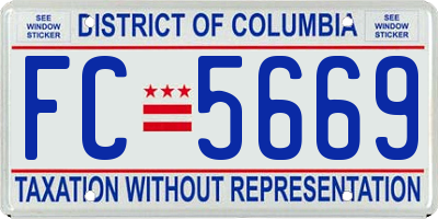 DC license plate FC5669