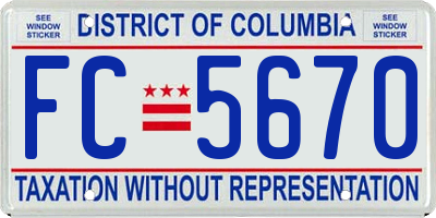 DC license plate FC5670