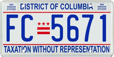 DC license plate FC5671