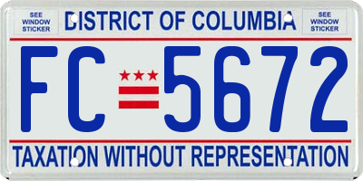 DC license plate FC5672