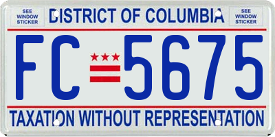 DC license plate FC5675