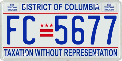 DC license plate FC5677