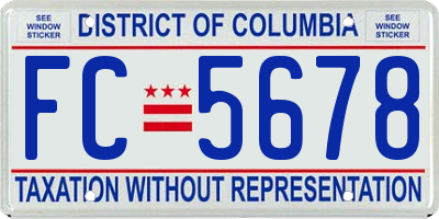 DC license plate FC5678