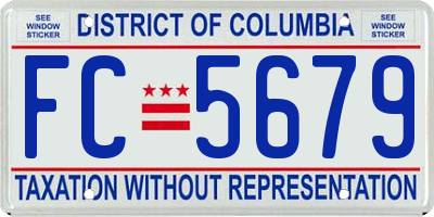 DC license plate FC5679