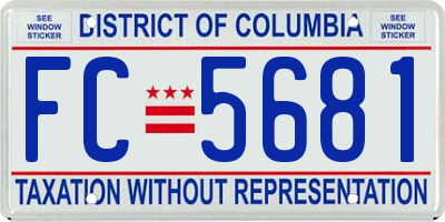 DC license plate FC5681