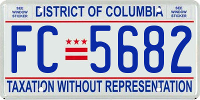 DC license plate FC5682