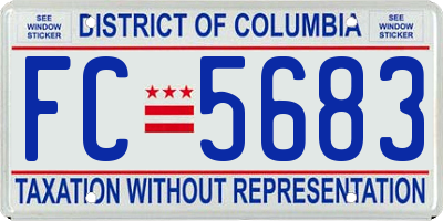 DC license plate FC5683