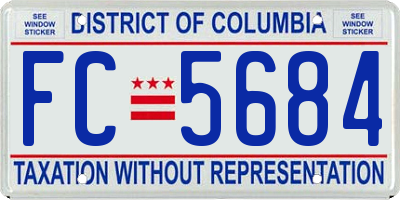 DC license plate FC5684