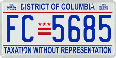 DC license plate FC5685