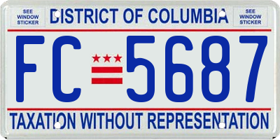 DC license plate FC5687