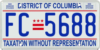 DC license plate FC5688