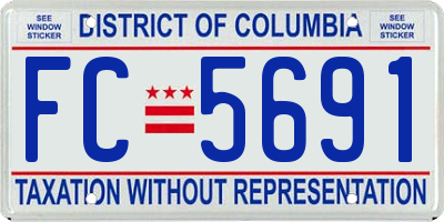 DC license plate FC5691