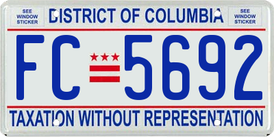 DC license plate FC5692