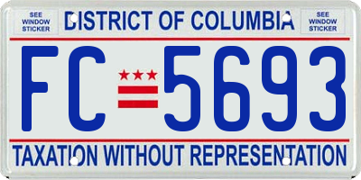 DC license plate FC5693