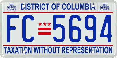 DC license plate FC5694