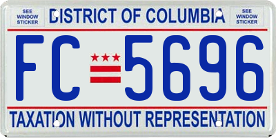 DC license plate FC5696